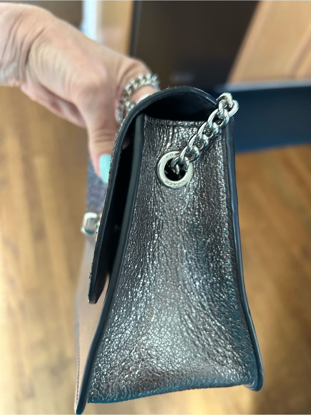 Coach Multicolor Glitter and Silver Metallic Leather Crossbody - Picture 2 of 8